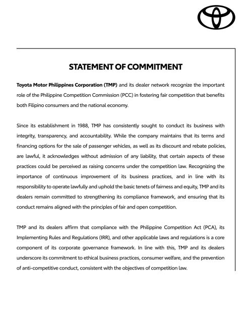 Statement of Commitment